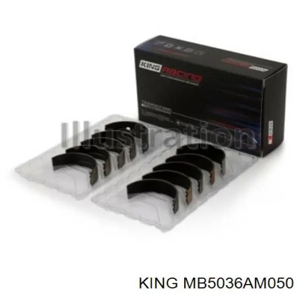 MB5036AM050 King вкладиші колінвала, корінні, комплект, 2-й ремонт (+0,50)