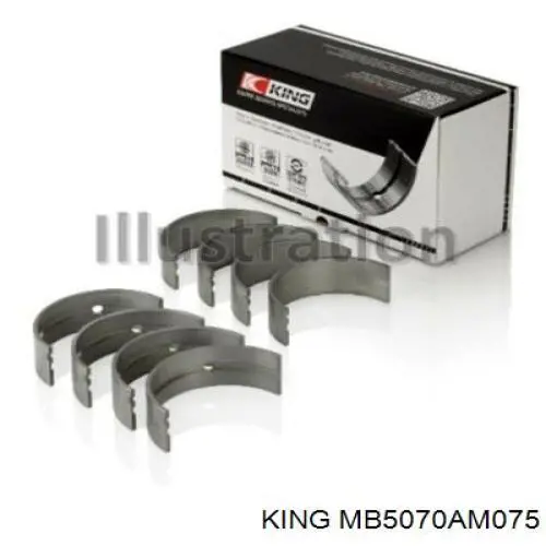 Купити MB5070AM075 King Вкладиші колінвалу, корінні, комплект, 3-й ремонт (+0,75)