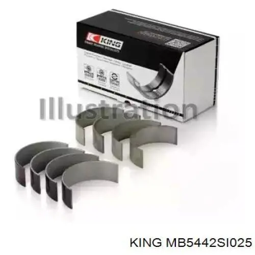 Вкладиші коленвала, корінні, комплект, 1-й ремонт (+0,25) King MB5442SI025 ціна, від 29.45 USD