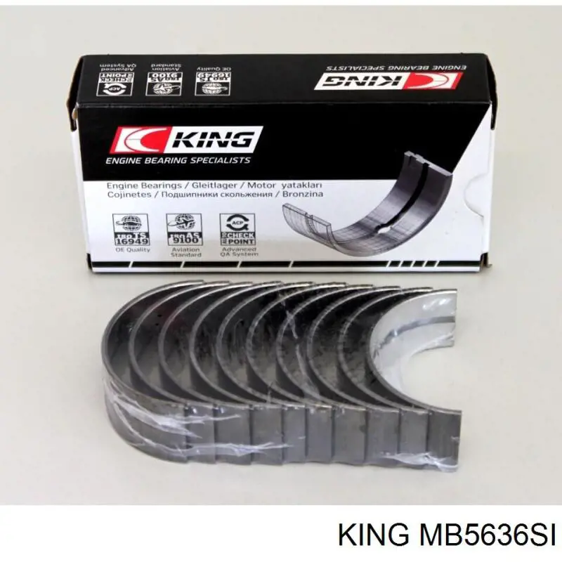 Вкладиші колінвала, корінні, комплект, стандарт (STD) MB5592STD King