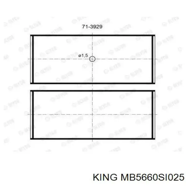 MB5660SI025 King вкладиші колінвала, корінні, комплект, 1-й ремонт (+0,25)