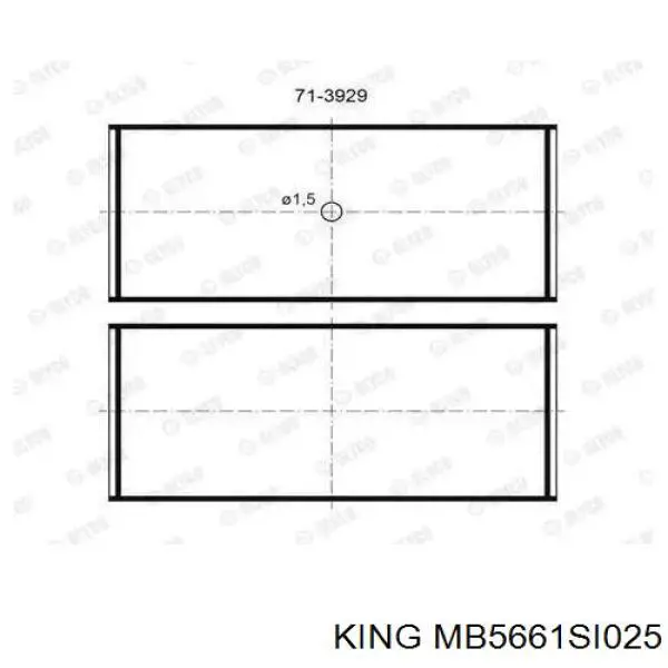MB5661SI025 King вкладиші колінвала, корінні, комплект, 1-й ремонт (+0,25)