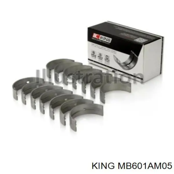 MB601AM050 King вкладиші колінвала, корінні, комплект, 2-й ремонт (+0,50)