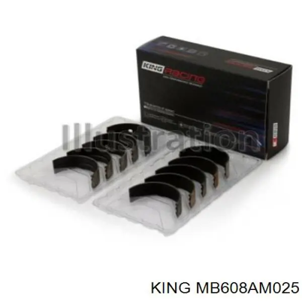 MB608AM025 King вкладиші колінвала, корінні, комплект, 1-й ремонт (+0,25)