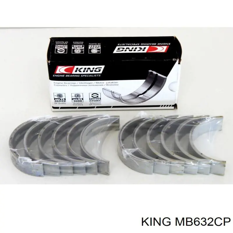 MB632CP King вкладиші колінвала, корінні, комплект, стандарт (std)