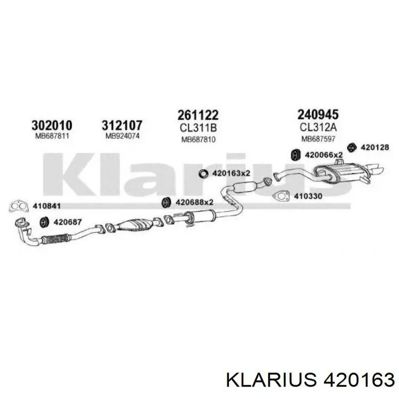 Подушка кріплення глушника Klarius 420163