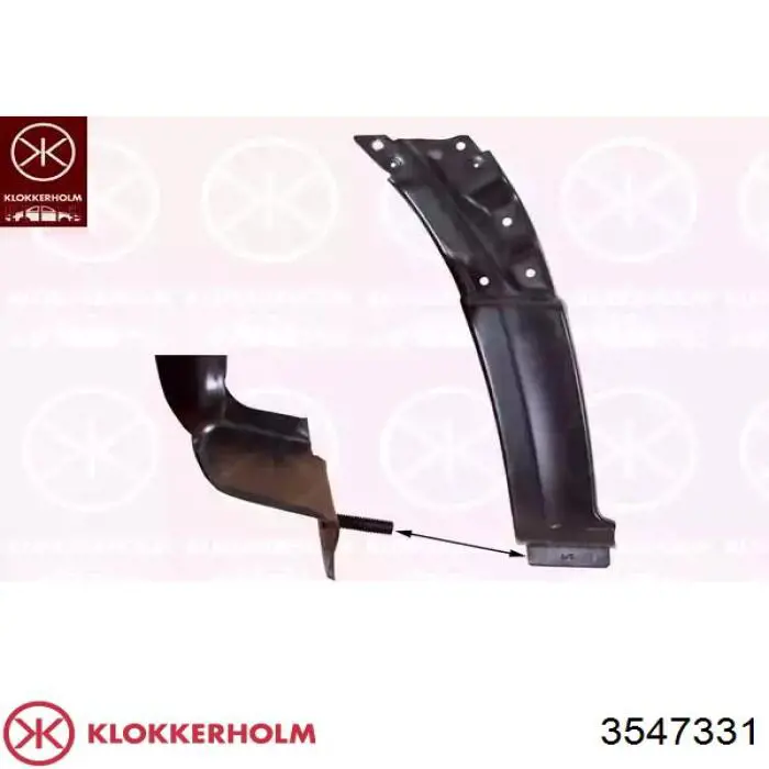 Ремонтна частина крила переднього, лівого Klokkerholm 3547331 ціна, від 33.58 USD