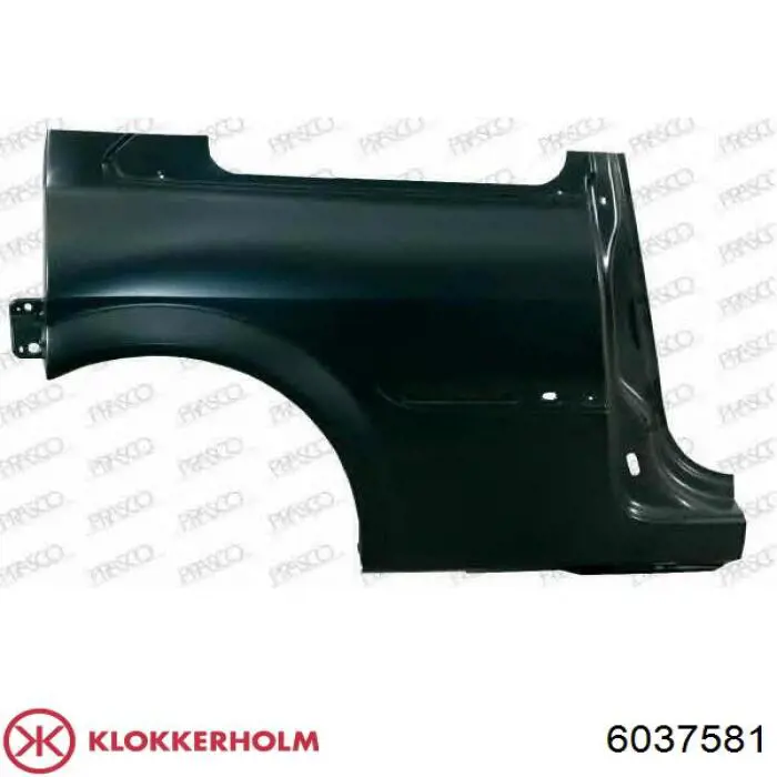 6037581 Klokkerholm Ремонтна частина арки крила заднього, лівого