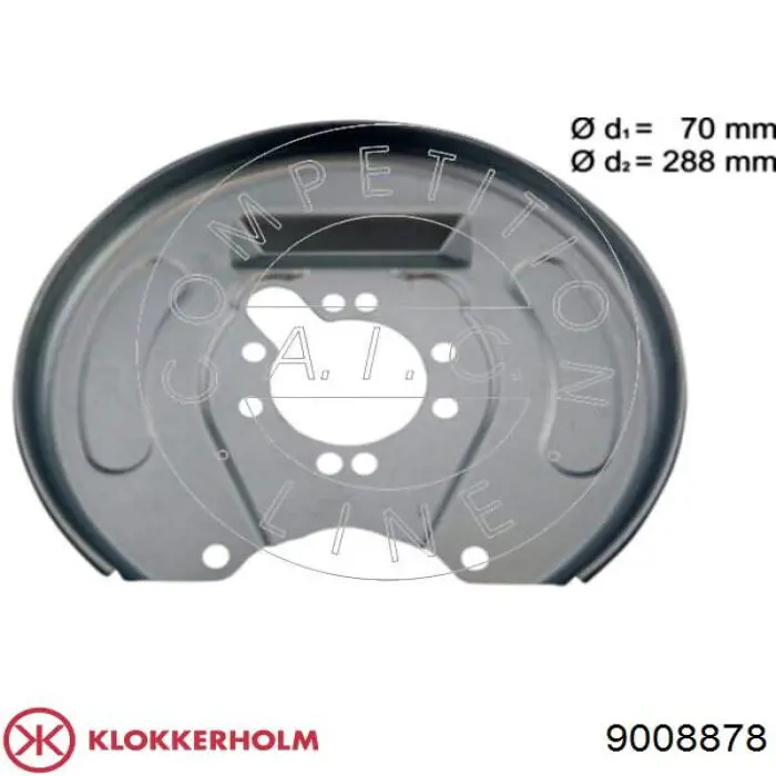 Захист гальмівного диска заднього, правого 9008878 Klokkerholm