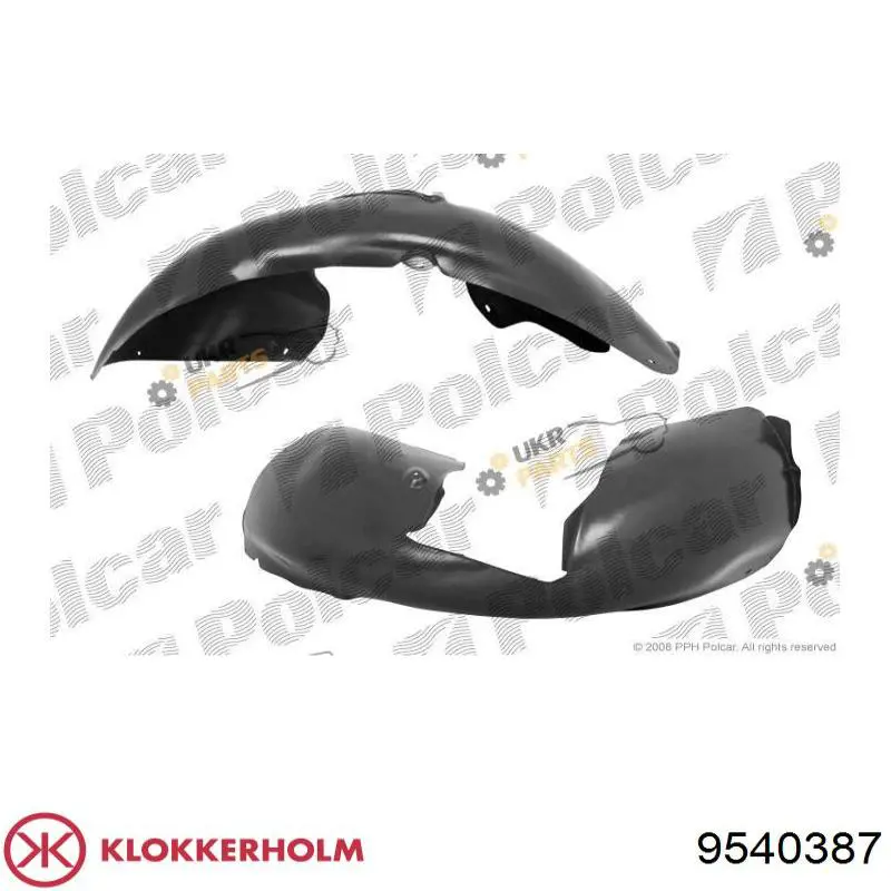 Купити 9540387 Klokkerholm Підкрилок переднього крила, лівий задній