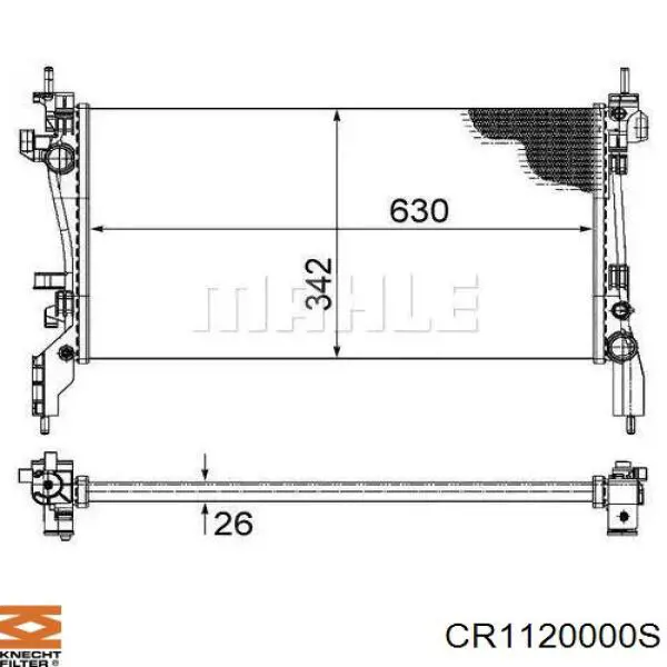 Радіатор охолодження двигуна CR1120000S Knecht-Mahle