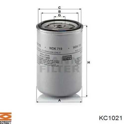 Фільтр паливний KC1021 Knecht-Mahle