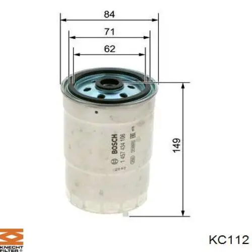 KC112 Knecht-Mahle фільтр паливний