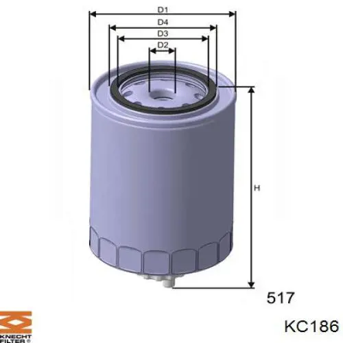 Фільтр паливний KC186 Knecht-Mahle