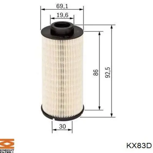 KX83D Knecht-Mahle фільтр паливний