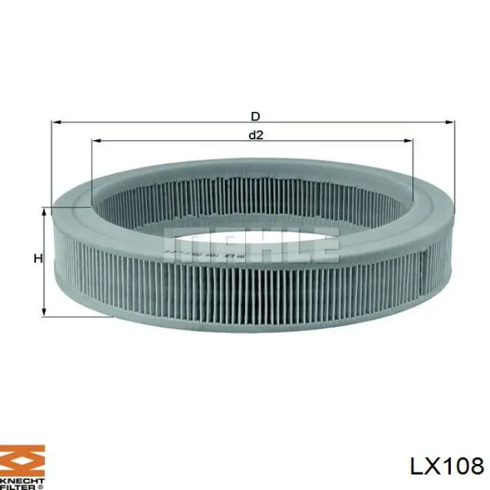 LX108 Knecht-Mahle фільтр повітряний