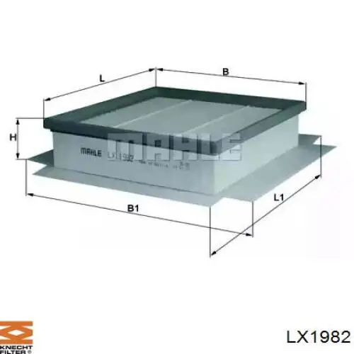 Фільтр повітряний LX1982 Knecht-Mahle