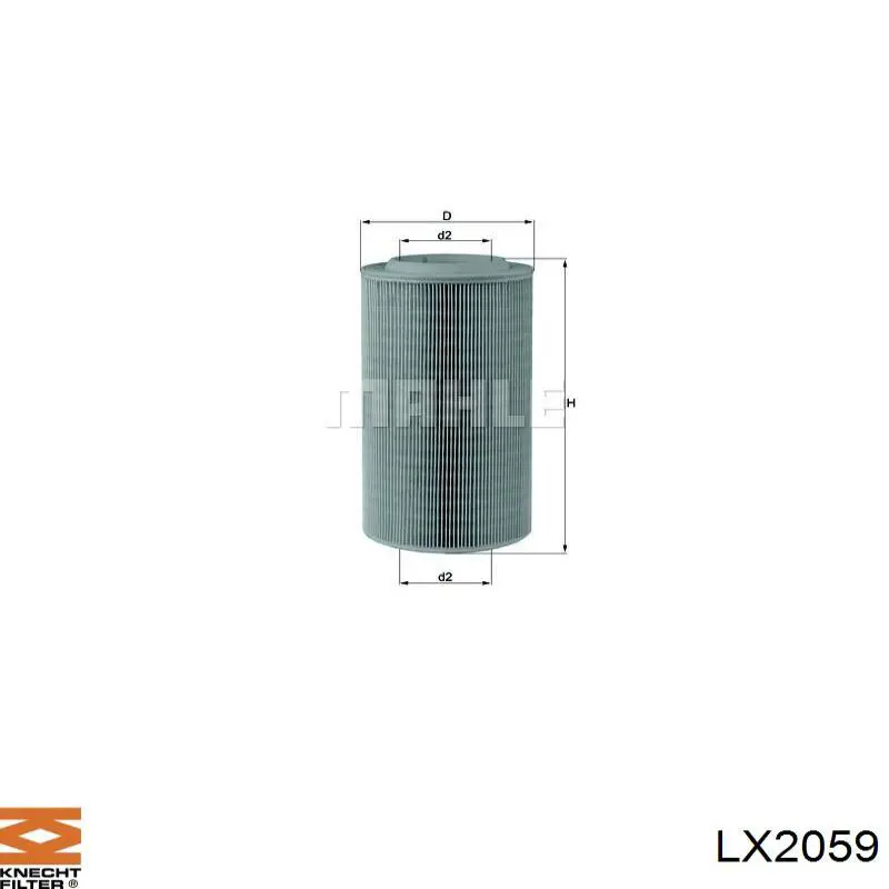 LX2059 Knecht-Mahle фільтр повітряний