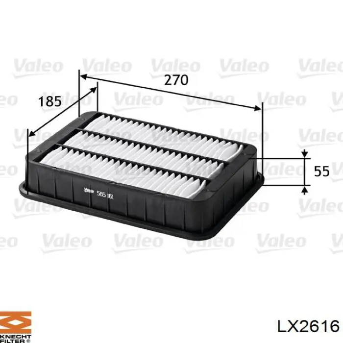 Фільтр повітряний LX2616 Knecht-Mahle