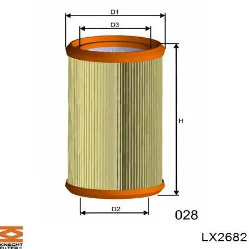 Фільтр повітряний LX2682 Knecht-Mahle