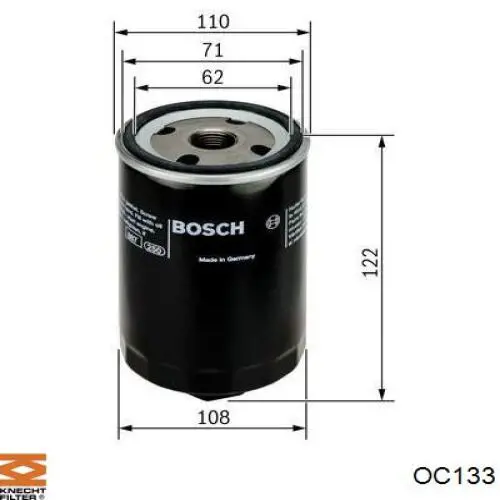 OC133 Knecht-Mahle фільтр масляний