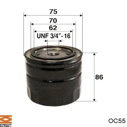 Фільтр масляний OC55 Knecht-Mahle