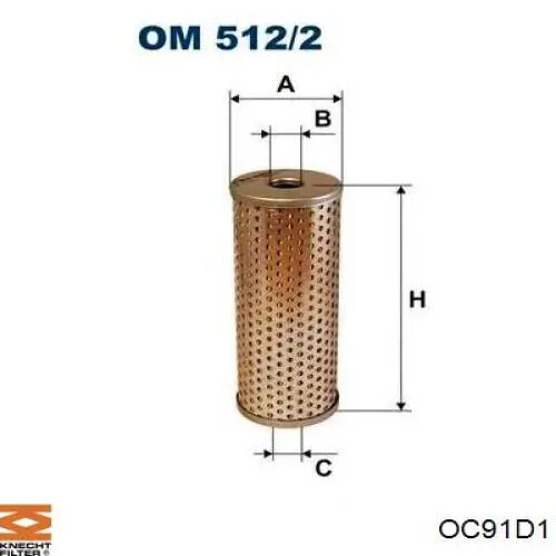 Фільтр масляний OC91D1 Knecht-Mahle