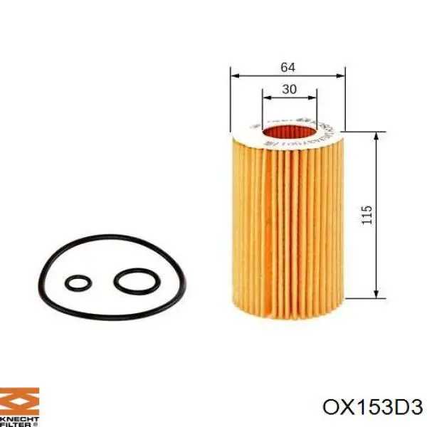 OX153D3 Knecht-Mahle фільтр масляний