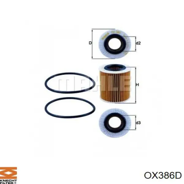OX386D Knecht-Mahle фільтр масляний