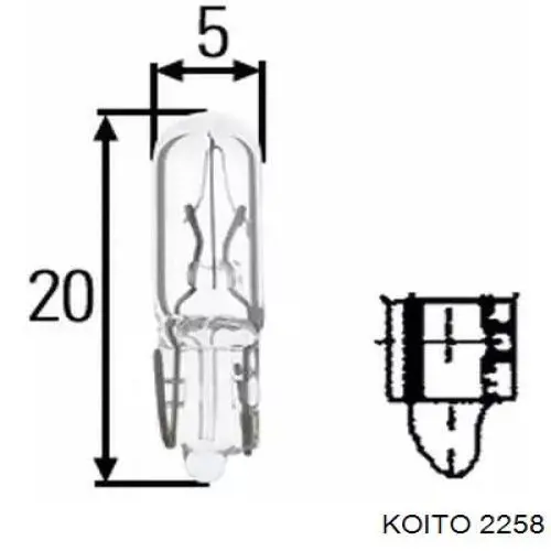 2258 Koito лампочка плафону освітлення салону/кабіни