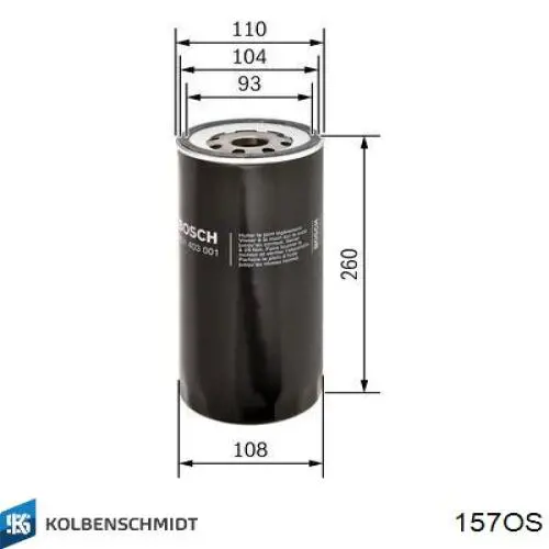 157OS Kolbenschmidt Фільтр масла