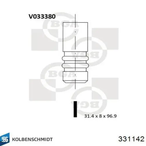 Вихлопний клапан Kolbenschmidt 331142 ціна, від 7.95 USD
