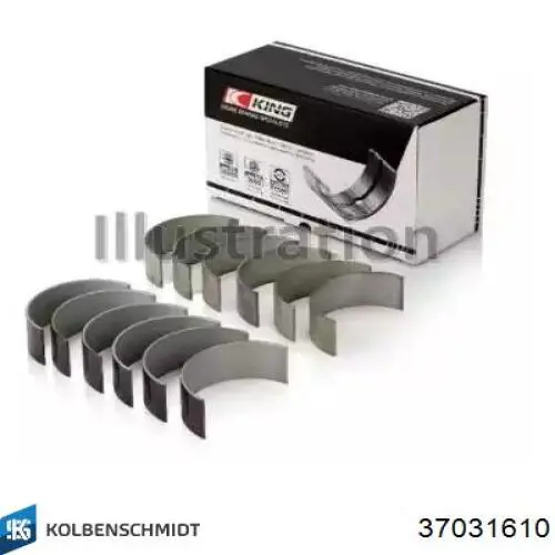 Вкладиші коленвала, корінні, комплект, 1-й ремонт (+0,25) Kolbenschmidt 37031610 ціна, від 36.49 USD