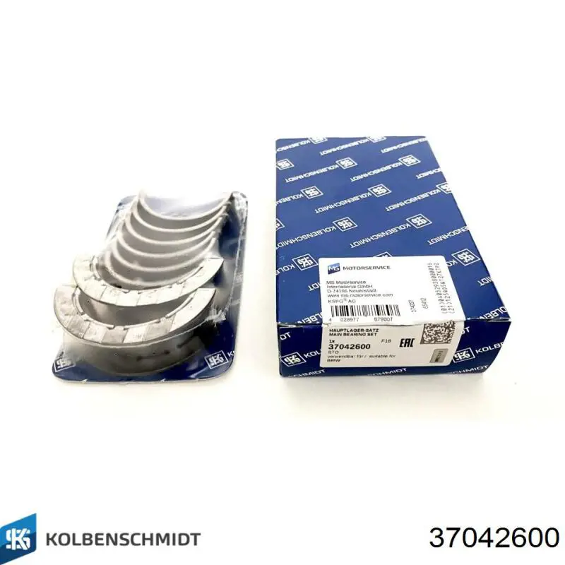 Вкладиші колінвала, шатунні, комплект, 1-й ремонт (+0,25) 37042600 Kolbenschmidt