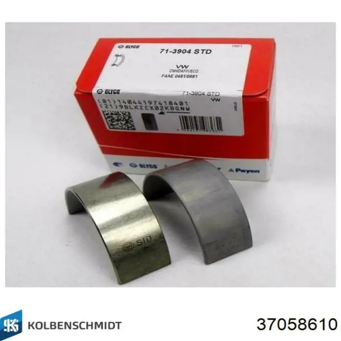 37058610 Kolbenschmidt Вкладиші коленвала, шатунні, комплект, 1-й ремонт (+0,25)