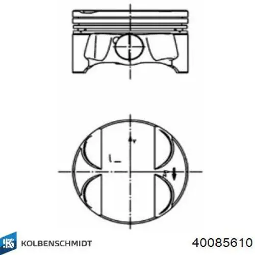 40085610 Kolbenschmidt поршень в комплекті на 1 циліндр, 1-й ремонт (+0,25)