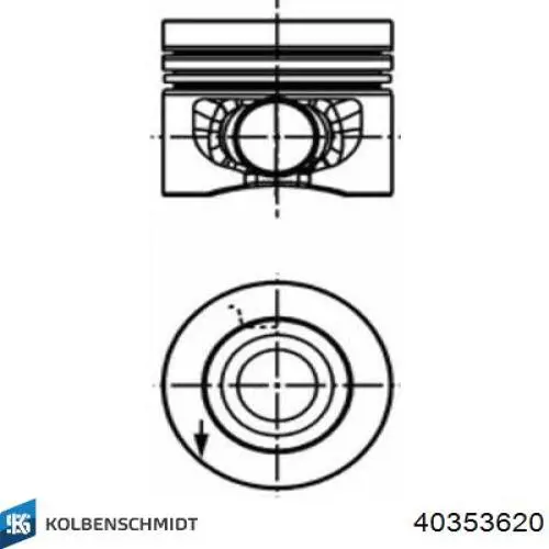 40353620 Kolbenschmidt поршень в комплекті на 1 циліндр, 2-й ремонт (+0,50)