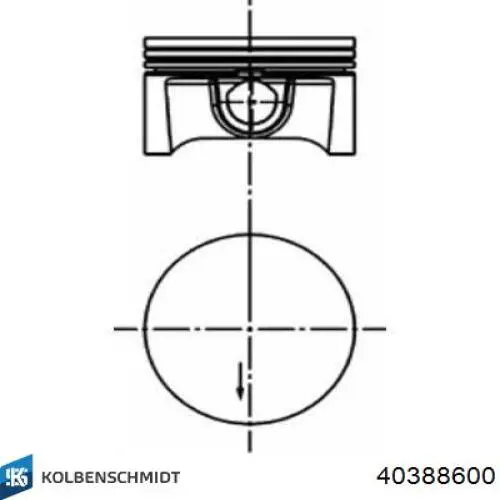 Поршень в комплекті на 1 циліндр, STD 40388600 Kolbenschmidt
