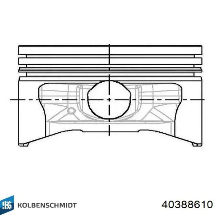Купити 40388610 Kolbenschmidt Поршень в комплекті на 1 циліндр, 1-й ремонт (+0,25)