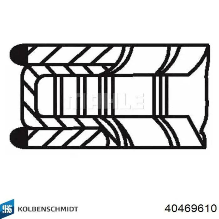 40469610 Kolbenschmidt поршень в комплекті на 1 циліндр, 2-й ремонт (+0,50)