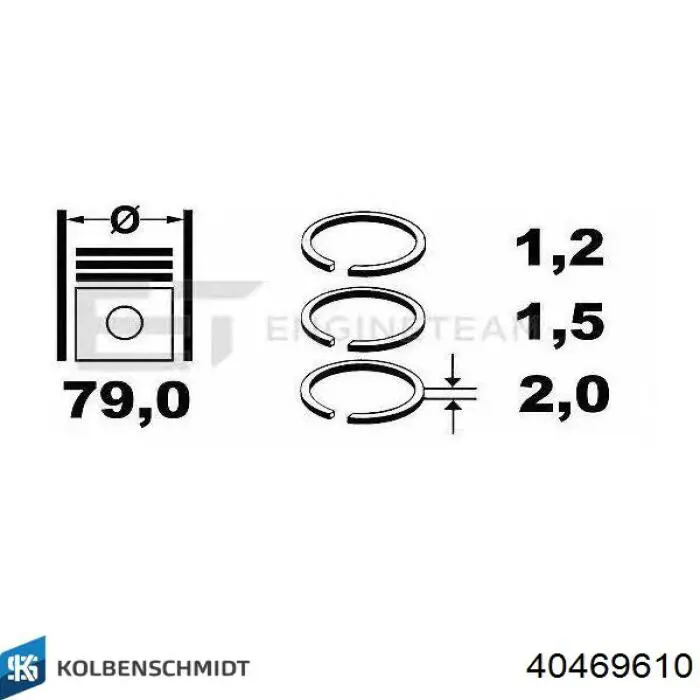 Купити 0400302 Mahle Original Поршень в комплекті на 1 циліндр, 2-й ремонт (+0,50)