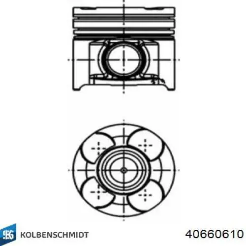 40660610 Kolbenschmidt поршень в комплекті на 1 циліндр, 2-й ремонт (+0,50)