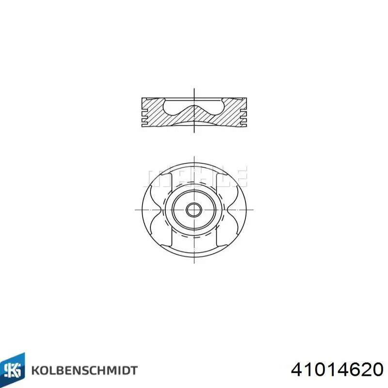 41014620 Kolbenschmidt поршень в комплекті на 1 циліндр, 3-й ремонт (+0,75)