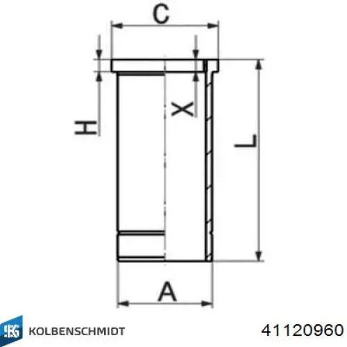 Комплект поршневий (поршень + гільза) Kolbenschmidt 41120960 ціна, від 425.24 USD