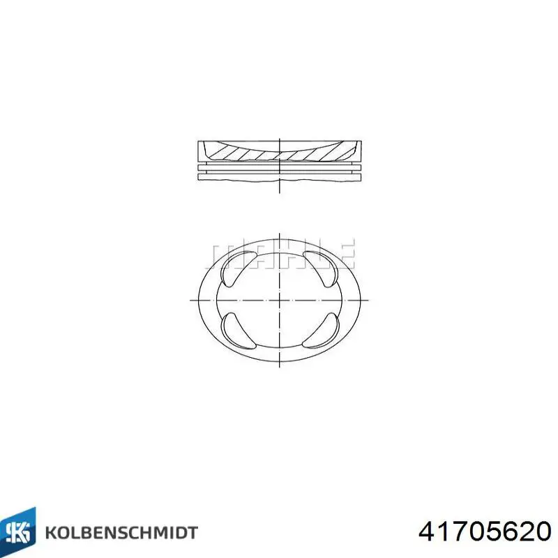 Поршень в комплекті на 1 циліндр, 2-й ремонт (+0,50) 4104050 Yenmak