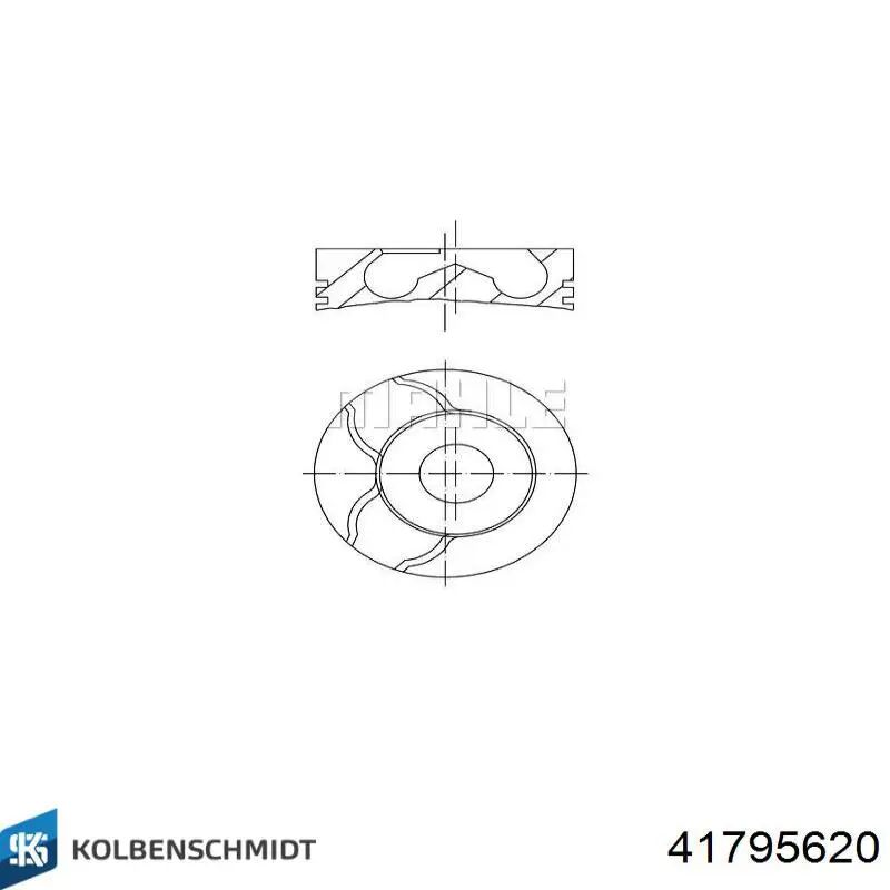 41795620 Kolbenschmidt поршень в комплекті на 1 циліндр, 3-й ремонт (+0,60)