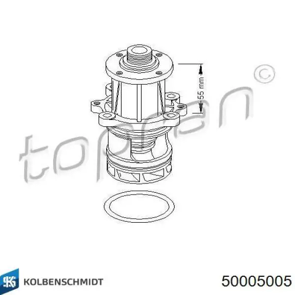 Помпа водяна, (насос) охолодження 50005005 Kolbenschmidt