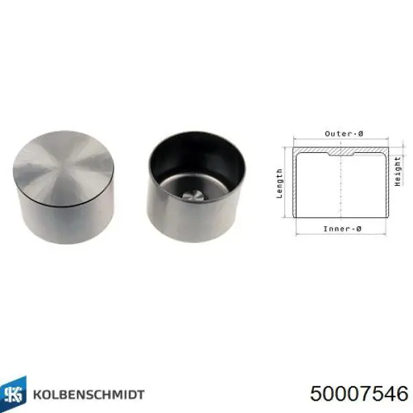 Штовхач клапана гідравлічний Kolbenschmidt 50007546 ціна, від 9.42 USD