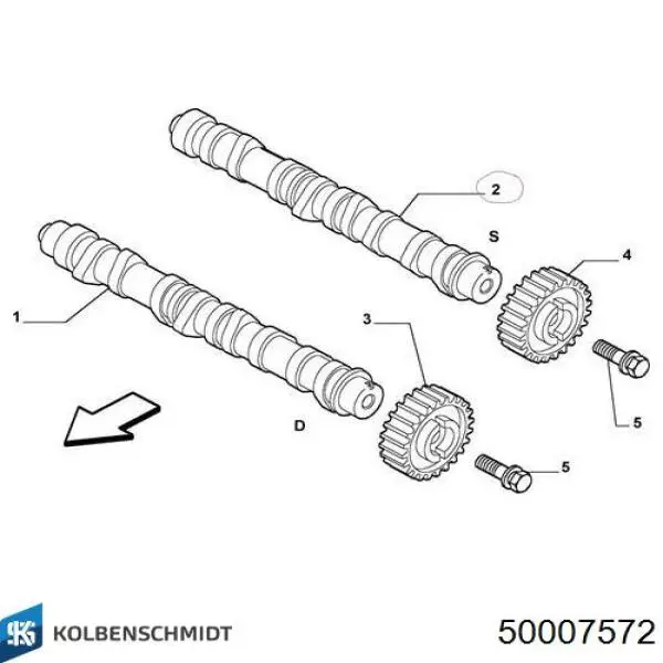 Шток двигуна, впускний Kolbenschmidt 50007572 ціна, від 104.66 USD