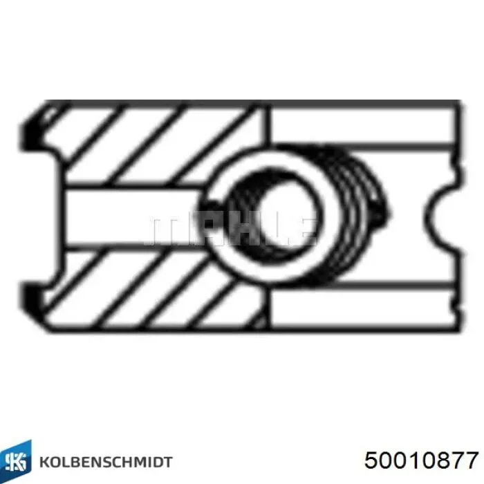 50010877 Kolbenschmidt кільця поршневі на 1 циліндр, 2-й ремонт (+0,50)